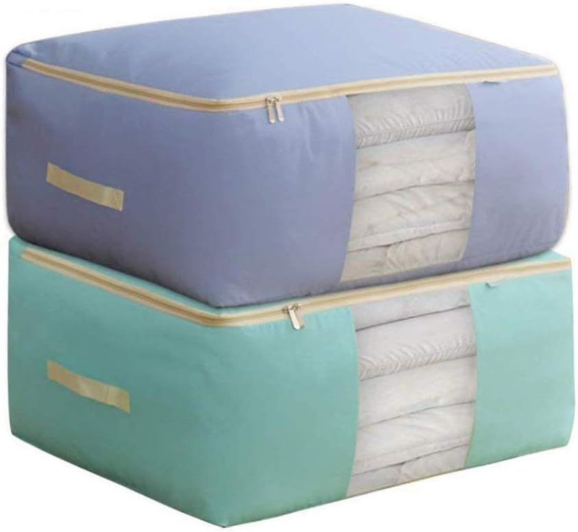 Oxford Quilt Blanket Storage Bags with Zippers Heavy Duty Beddings/Clothes Organizer Storage Comforter Container Breathable and Moistureproof