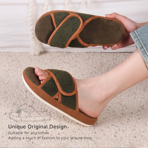 Chantomoo Womens Slippers Memory Foam Slippers for Women Open Toe Cross Band2