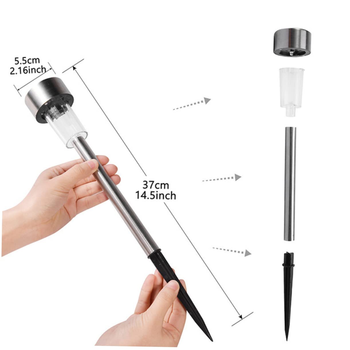 BESTonZON 6pcs Solar Ground Plug Light Solar Lamp Yard Lights Garden Landscape Lamp Garden Decoration Abs