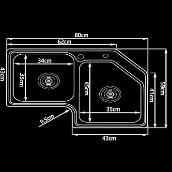 Corner Kitchen Sink Double Bowl Stainless Steel Sink Topmount Workstation Sink with Accessories(Kit-C)
