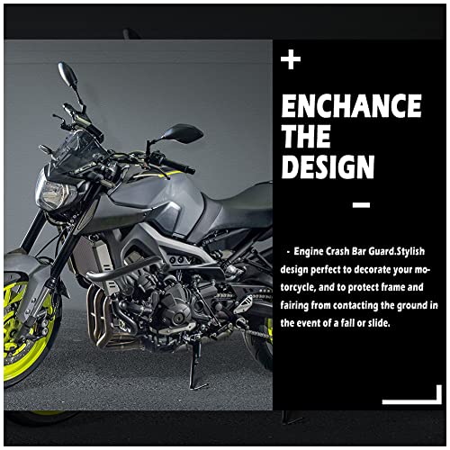 Motorcycle Highway Crash Bar Accessories, Black Steel Engine Guard Bumper Frame Falling Protector For Yamaha Fz09 Mt09 Fz Mt 09 Fz-09 Mt-09 2015 2016 2017 2018 2019 2020 15-20 #TOP3
