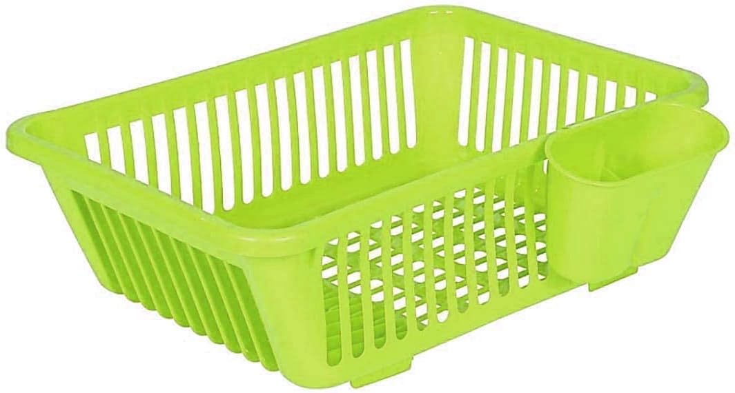 - LIXXO Dish Drainer Kitchen Rack Plastic 3 in 1 Large Sink Set Dish Rack Blue Drainer Drying Rack Washing Basket&Tray (Green)