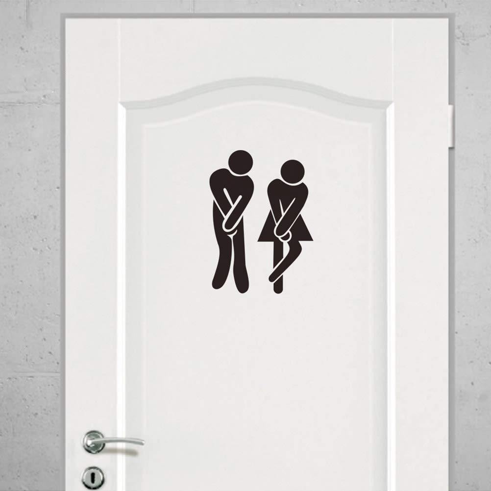 UKCOCO Della Toilette Per La Casa Divertenti Segni Della Porta Della Toilette Della Toilette Unisex Del Bagno Unisex Simboli Della Toilette Segni Divertenti Della