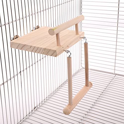 Bird Perches Cage Toys, Bird Wooden Play Gyms Stands with Acrylic Wood Swing, Rattan Ball, Ferris Wheel, Bird Perch Chewing Toys for Green Cheeks, Baby Lovebird, Chinchilla, Hamster