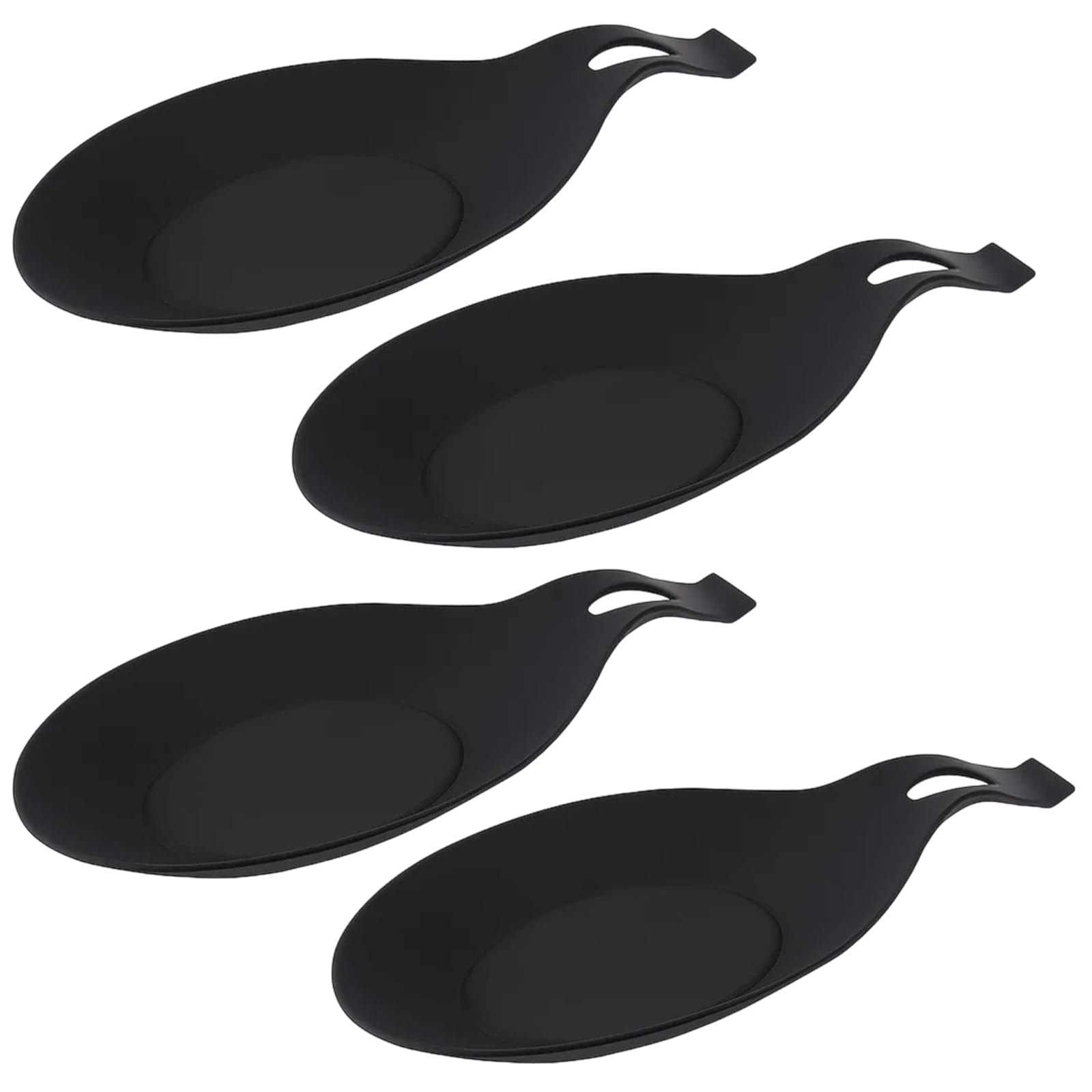 Spoon Rest Kitchen, 4 Pack Utensil Rest Holder for Cooking, Ceramic Spoon Rests for Countertop, Teaspoon Rest with Non-Slip Base, 20 x 9.5 cm