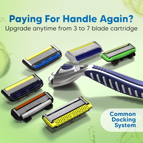 Image of LetsShave Pro 6 Maxxx - World's 1st 6 Blade Razor Refills for Men | Pack of 12 Cartridges | Precision Back Blade | Open-Flow Anti-Clog | Micro-Span Curved Blades | Common Docking Fits Pro 4 /5 /6 /7