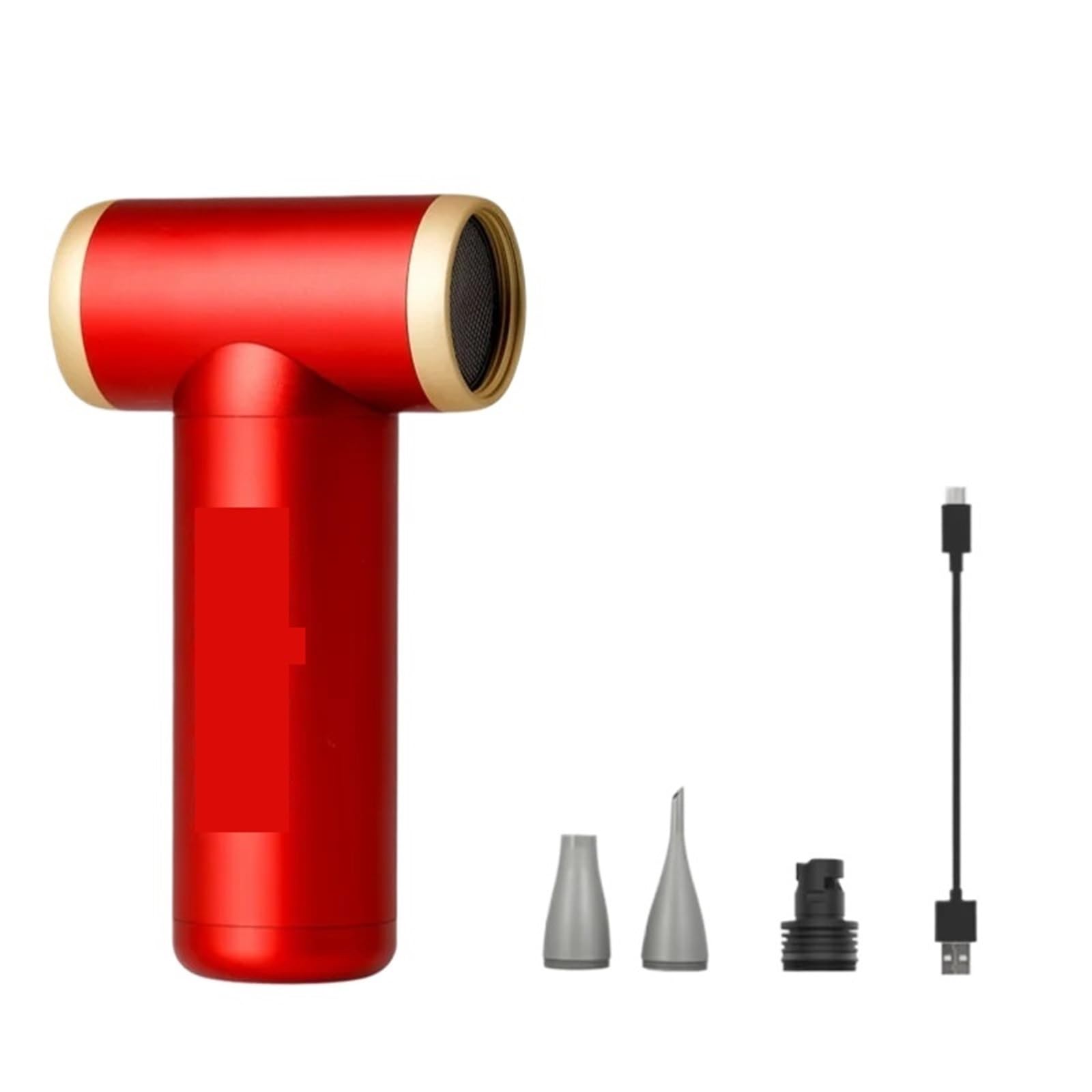 Soplador de conducto, Jet Fan Electric Air Duster Soplador Comprimido Inalámbrico Limpiador Recargable Portátil Cuerpo De Metal,Herramientas de soplado(Red)