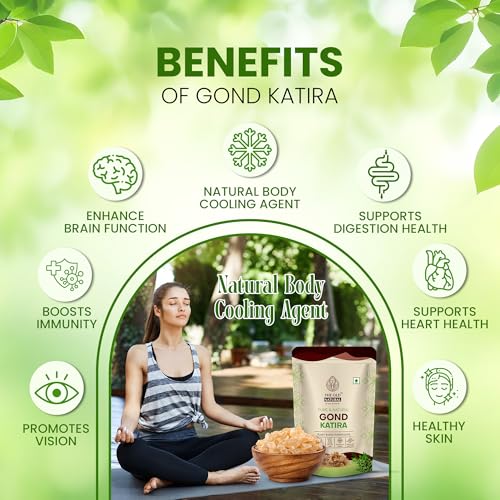 Image of The Old Natural Gond Katira (Tragacanth Gum) - 100% Natural Plant-Based Edible Gum | Cooling Superfood for Summer Drinks | Supports Digestion & Hydration | 200g