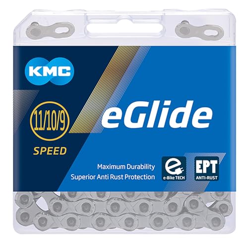 KMC Fahrradkette, 9/10/11-fach, 132 Glieder, X Bridge, EPT Anti Rost, inkl Missinglink, eGlide Cues