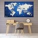 Produktbild XXL Weltkarte als Pinnwand | Reiseziele und Urlaub pinnen | Landkarte aus edlem Vlies in Blau | 130 x 70 cm, inkl. 20 Fähnchen