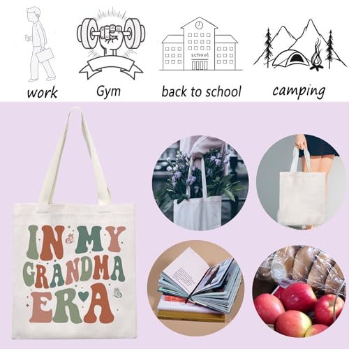 Bolso tote para abuela, regalo para el Día de la Madre, bolso de hombro para abuela o futura abuela, hecho de algodón resistente y plegable miniatura 5