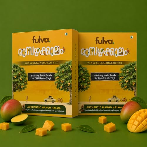 Image of Fulva Kerala Nostalgic Box Authentic Mango Halwa 200g with Real Mango & Badam | Made with Pure Ghee | No Maida, No Palm Oil, No Added Preservatives | Vegetarian Sweet Gift Box
