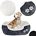 Domarex Hundebett Katzenbett 57x52x16 cm weich und flauschig - gemütliches Haustierbett mit erhöhtem Rand - Anti-Rutsch-Boden - robust, pflegeleicht - Kuschelbett für Hund & Katze - Weiß/Grafit