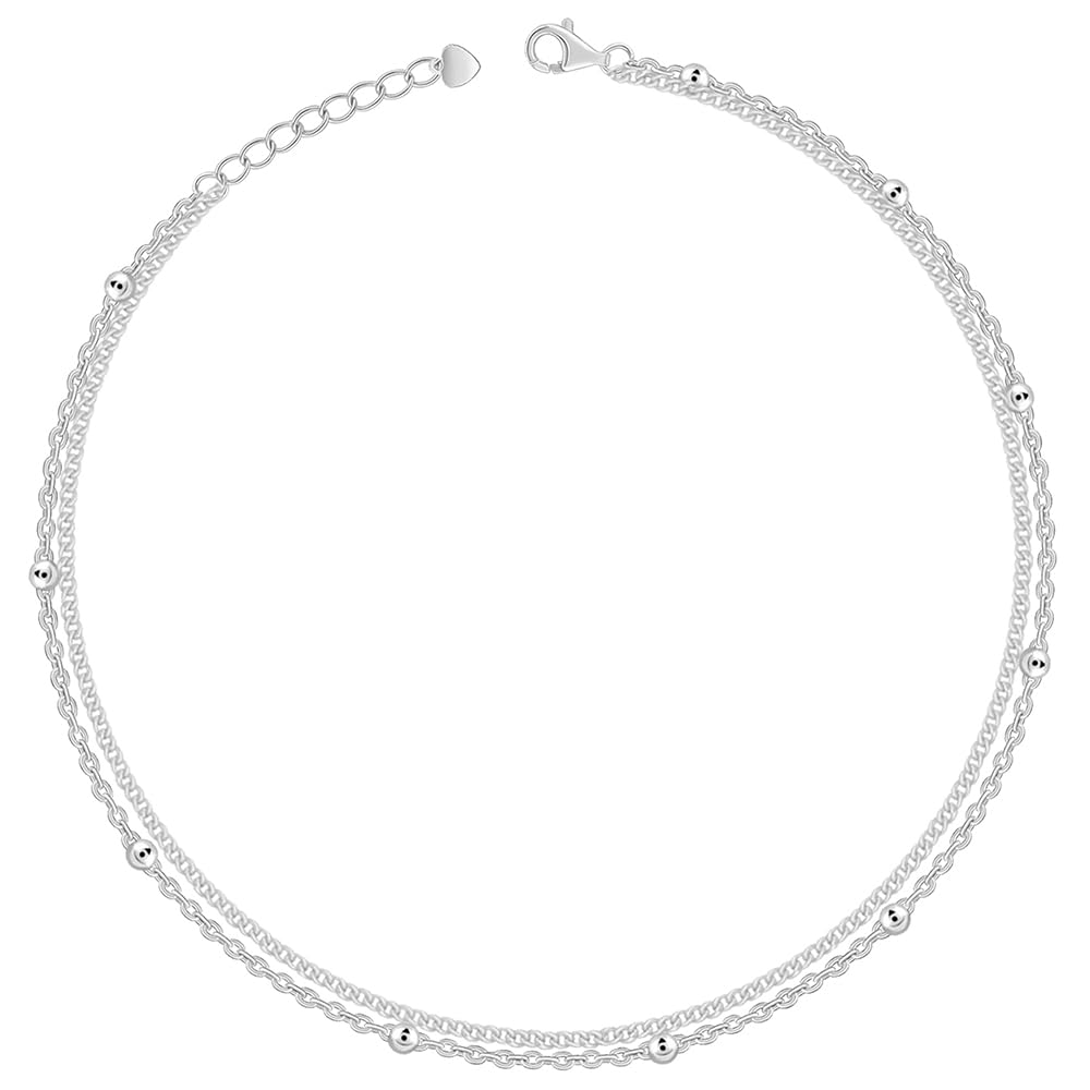 925 Silver Twinkling Duo Anklet | Gifts for Women and Girls | With Certificate of Authenticity and 925 Stamp | 6 Months Warranty-image-42
