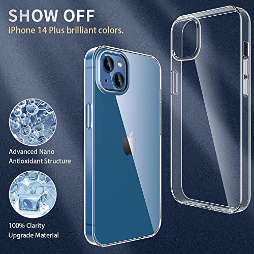 Image of Vaku Luxos Glassy Series for iPhone 14 Plus Cover Case, Crystal Transparent, Non-Yellowing, Shockproof, Scratch Resistant, Slim, Thin, Military-Grade Protection Back Cover