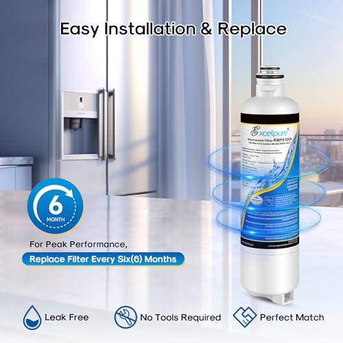 Image of EXCELPURE BORPLFTR55 Refrigerator Water Filter Replacement for Bosch Ultra Clarity Pro, BORPLFTR50, 12033030, 11025825, 11032531, B36CT80SNS, B36CL80ENS, WFC100MF, WFS200MF, RA450022, 3PACK
