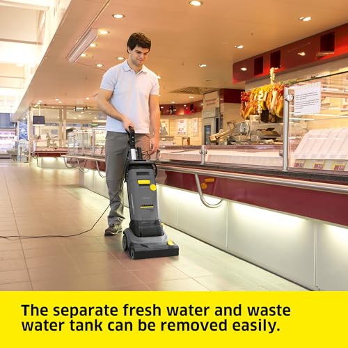 Image of Karcher BR 30 /4 C - Compact Walk Behind Floor Scrubber - Scrubs and Dries Hard Floors - High Speed Roller Brush