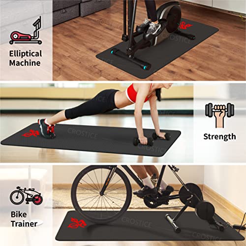 Crostice Bike Mat Compatible With Peloton Original Bike & Bike+, Upgrade Thickness 6Mm, Hardwood Floor Carpet Protection, Exercise Mat For Stationary Bike, Indoor Bike, Accessories For Home Gym #TOP4