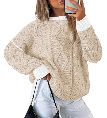 Disamer Womens Sweaters Oversized Cable Knit...