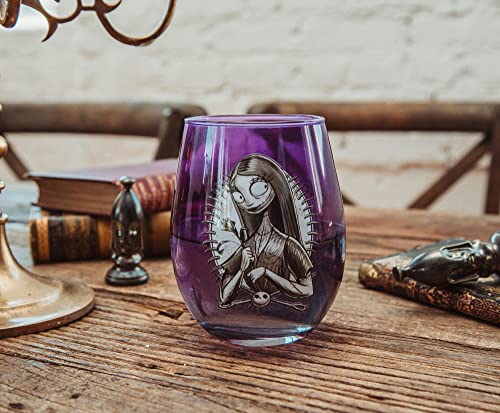 Disney The Nightmare Before Christmas Sally Purple Stemless Wine Glass Tumbler Cup #TOP4