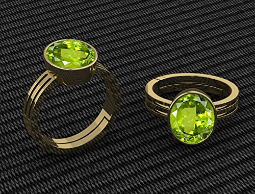 Bague réglable avec péridot vert véritable fin de taille idéale - 3