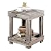 MyGift Rustic Torched Wood 2-Tier Accent End Table