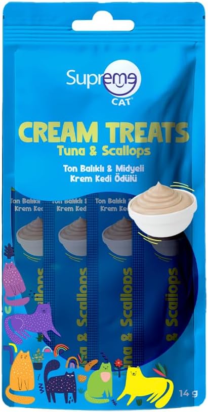Supreme Cat Sıvı Kedi Ödül Maması Ton Balıklı & Deniz Ürünlü 4x14 gr