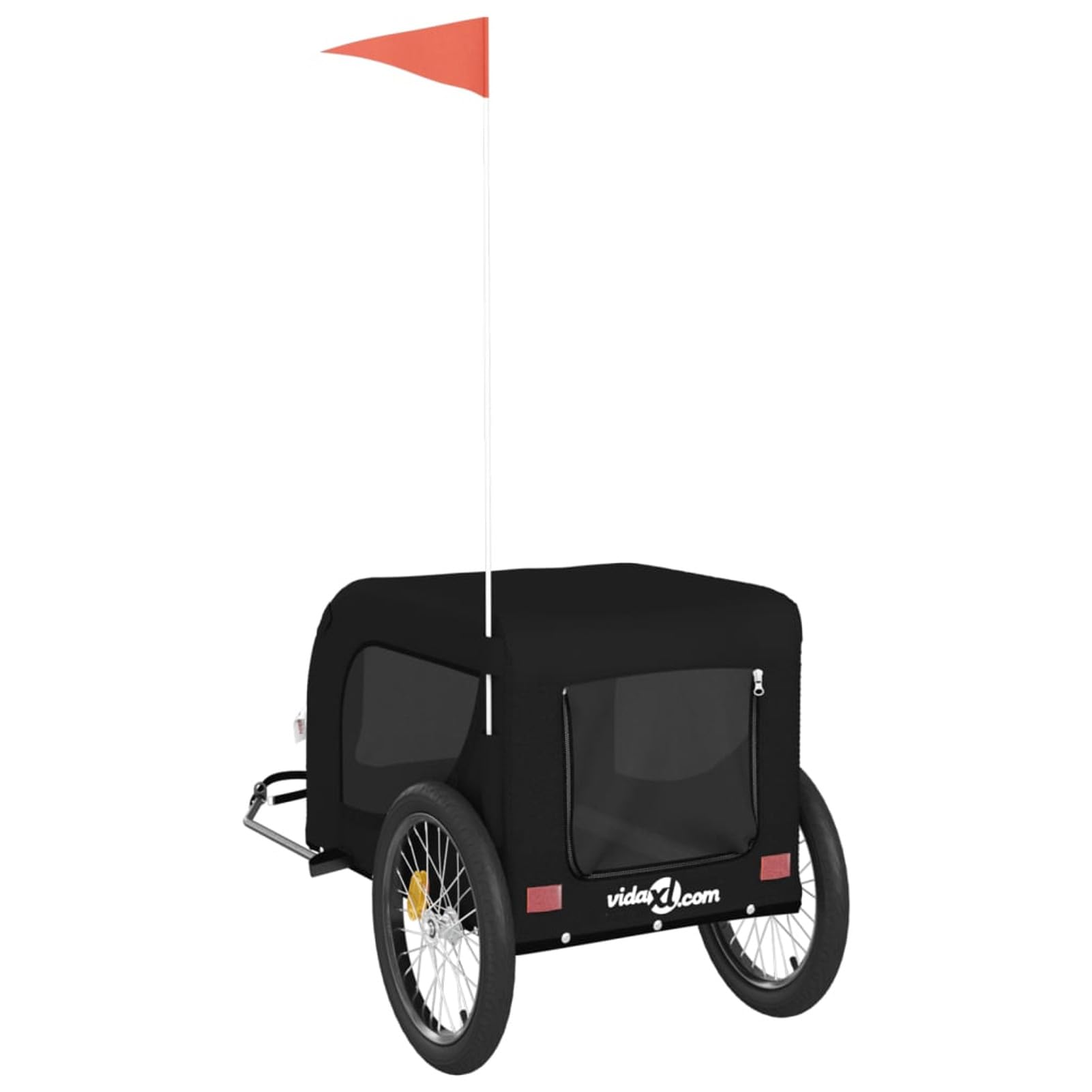 Homgoday Przyczepa rowerowa dla zwierząt czarna Oxford i żelazo, wyposażenie wózka dla psa, wózek rowerowy wózek rowerowy, wózek dla psa, transporter rowerowy model 94010