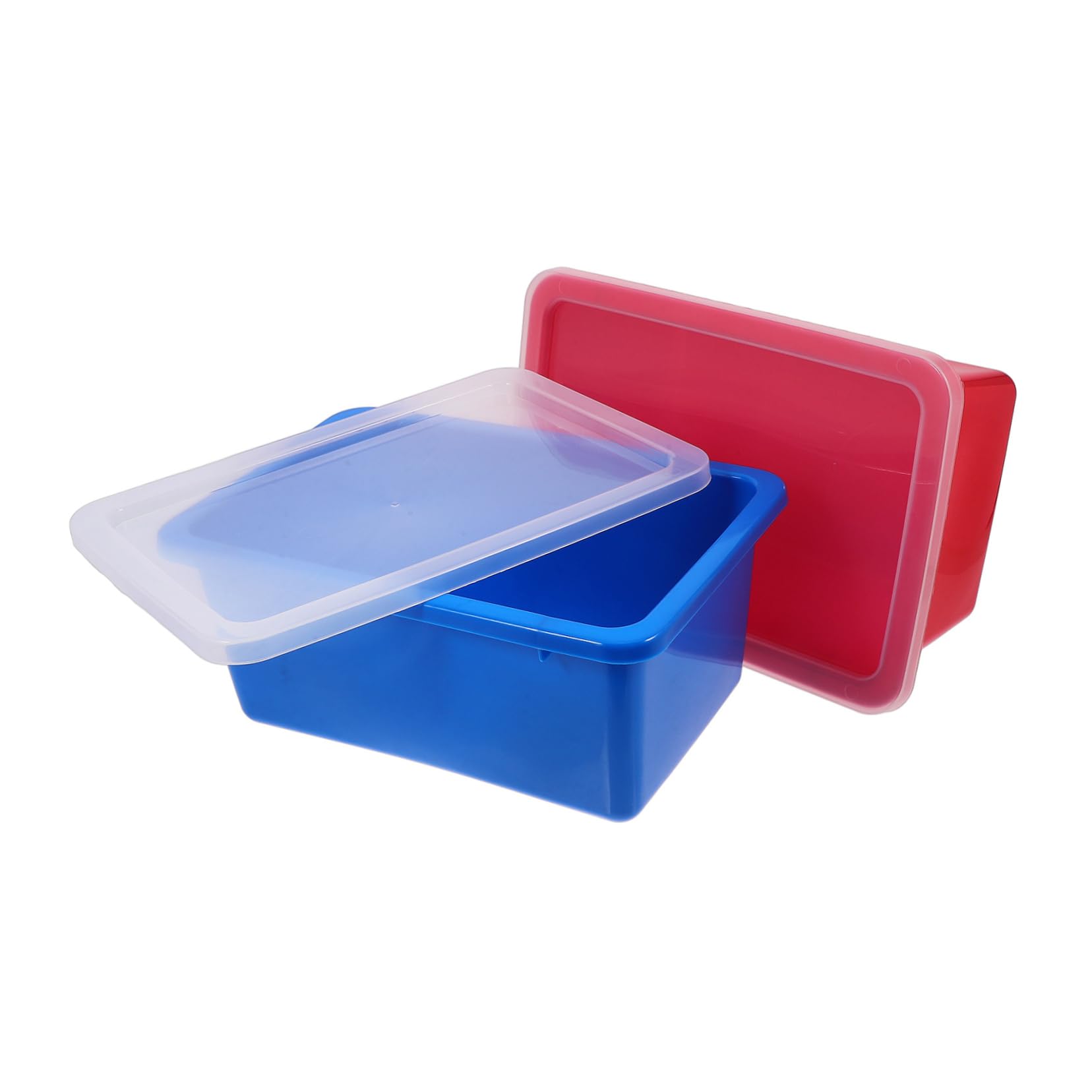 2stücke Pack Stapelbare Kunststoff-aufbewahrungsboxen Mit Deckel Spielzeug-organizer Für Junge Mädchen Geräumige Transparente Lagerbehälter Für Spielzimmer Klassenzimmer Und