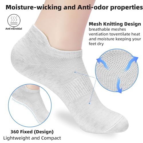 Image of ATBITER Ankle Socks Womens and Men Thin Athletic Running Low Cut No Show Socks With Heel Tab 6-12 Pairs