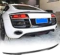 JCING Heckspoiler aus Kohlefaser, passend für Audi R8 V8 V10 Hard-Top-Coupé 2008–2015, Heckspoiler für Kofferraum, Flügellippe
