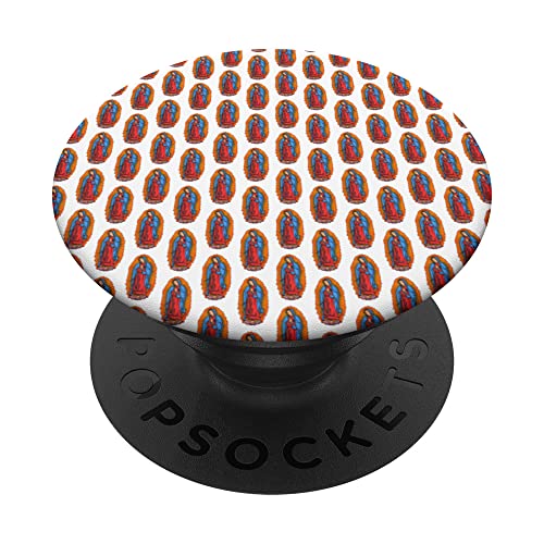 Pattern Nr. 9a of La Virgen de Guadalupe PopSockets Swappable PopGrip, Black