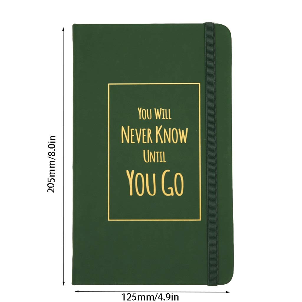 Journal Hardcover Croûte carnet de Cahier 80G Papier Page intérieure Bord de Rond-Notes Créatif Creative Exquis (Color : Green)