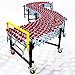 Expandable Conveyor Rollers with Wheels for Warehouse Unload - Length 11.8''-66.9'' Foldable Conveyor Roller Stand, Height Adjustable 31.5''-47.2'' Portable Unpowered Conveyor Belt