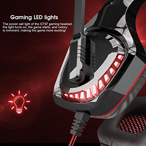 GT97-headset voor Gaming, Bedrade Stereoheadset met Microfoon voor Pc, Actieve Ruisonderdrukkingsfunctie, Professionele Bedrade Gamingheadset voor Pc-laptop - Afbeelding 7