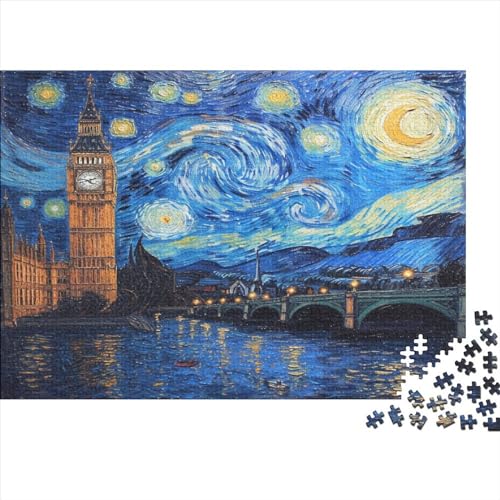 PKOLAMVEX Torre de Londres Puzzle Adulto 1000 Piezas Sostenible Juguetes De Desafío De Juego EduGatosivo para Adultos Un Gran Regalo para Todos Los Adultos Rompecabezas Imposible 1000pcs (75x50cm)
