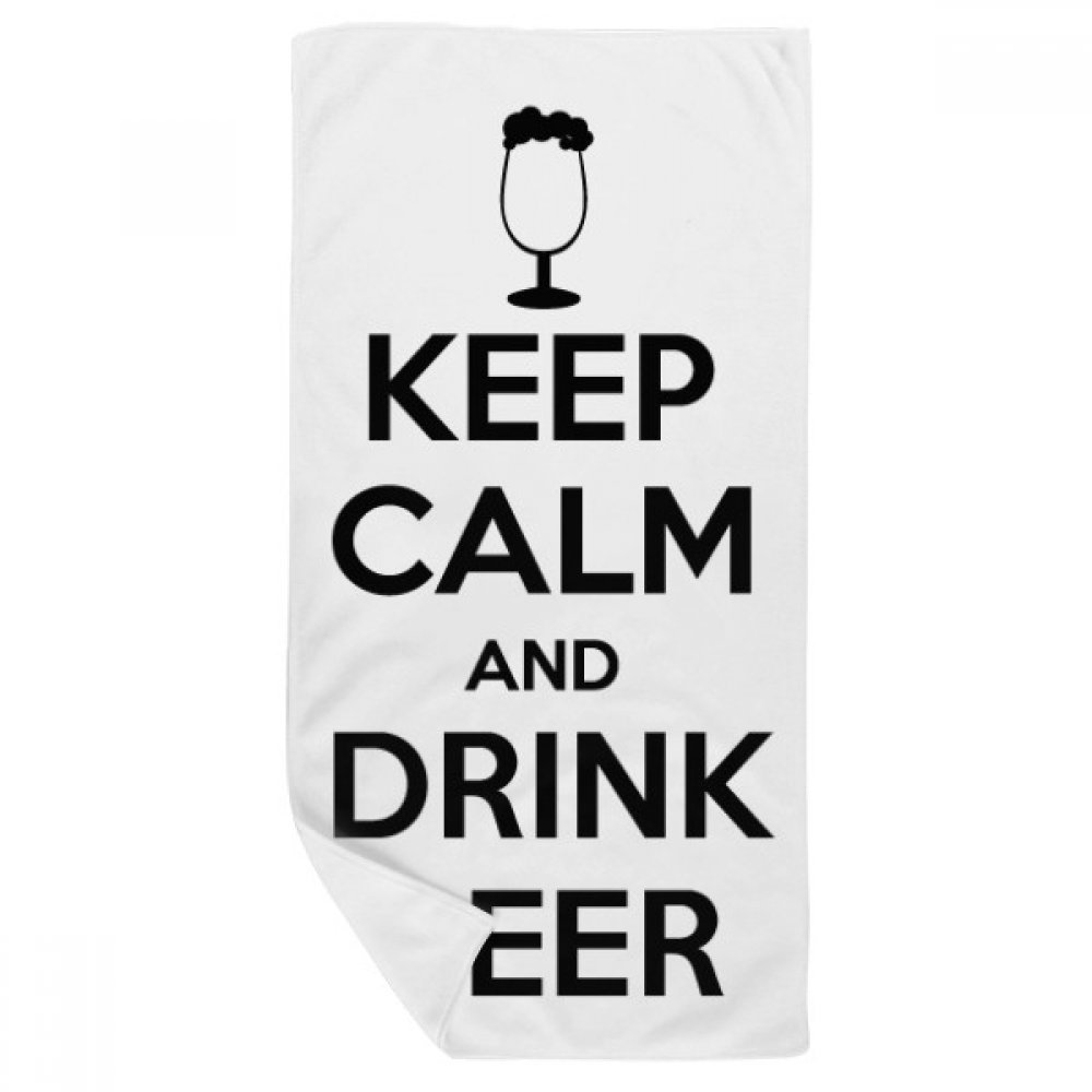 Serviette de douche humour bière pour le sport le spa et la détente après l'effort 35x70cm