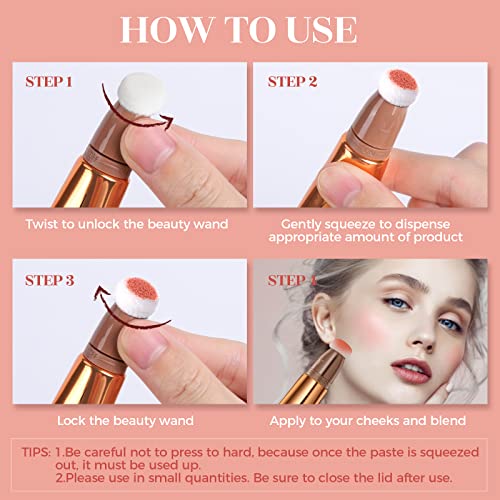 Reddhoon Contour Beauty Wand, Liquid Face Concealer Contouring Highlighter Blusher Stick With Cushion Applicator, Long Lasting Smooth Natural Matte Finish, Lightweight Blendable Super Silky Cream Contour Stick (3Pcs(Contour+Blush+Highlighter)) #TOP6