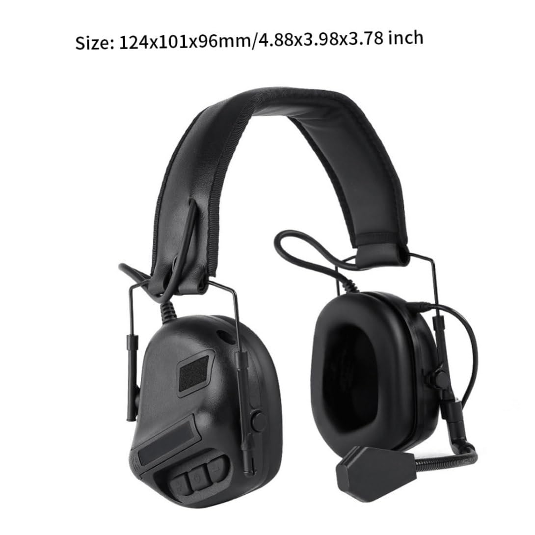 Orejeras electrónicas Reducción de ruido Protectores auditivos Protección auditiva Auriculares antirruido con micrófono para mujeres y hombres Negro y 1
