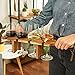 Twine Easy Wine Flight Server, Wine Tasting Carrier Board, Holds 4 Stemmed Wine Glasses, Acacia Wood Serving Tray, Set of 1