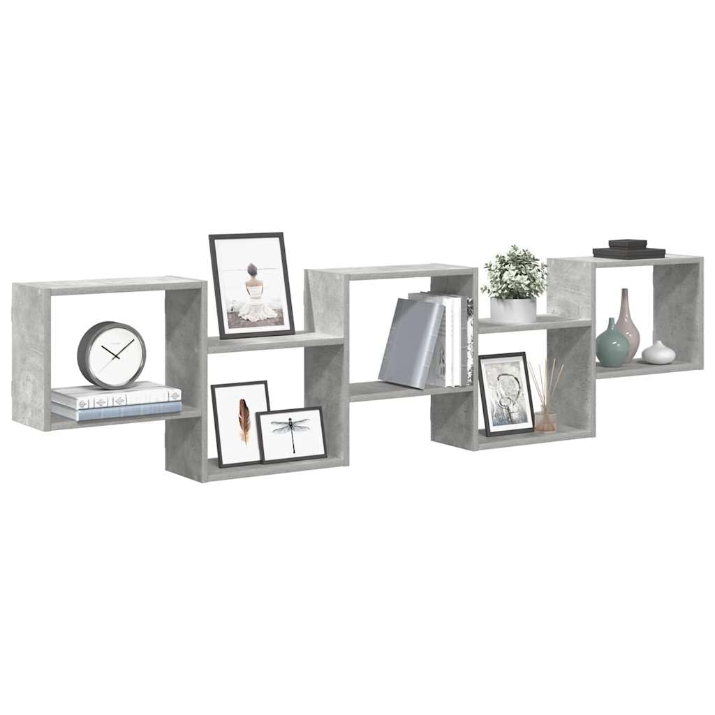 vidaXL Mensola a Cubo da Parete 5 Scomparti Truciolato Grigio Cemento