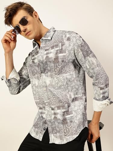 Image of Thomas Scott Mens Slim Fit Full Sleeves Printed Casual Shirt