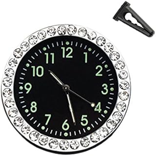 idain Car Dashboard Clock - Mini Vehicle Clock Decoration Air Vent Cilp (Black, Digital Luminous + White)
