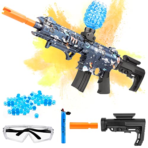 Patintics Gel Ball Blaster, Automatic Splatter Ball Blaster With 20000+ Non-Toxic, Eco-Water Friendly Beads, Blue #TOP3