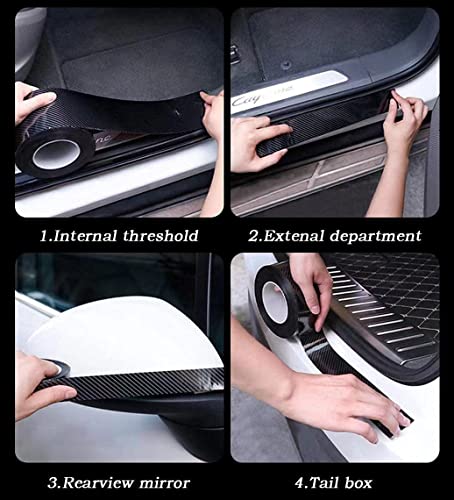 Car Door Guard Sill Protector,Car Door Edge Guards5D Carbon Fiber Paint Threshold Guard Car Bumper Door Guard Hood Sticker Protection Strip For Most Cars16Ft(Width 2In) #TOP4