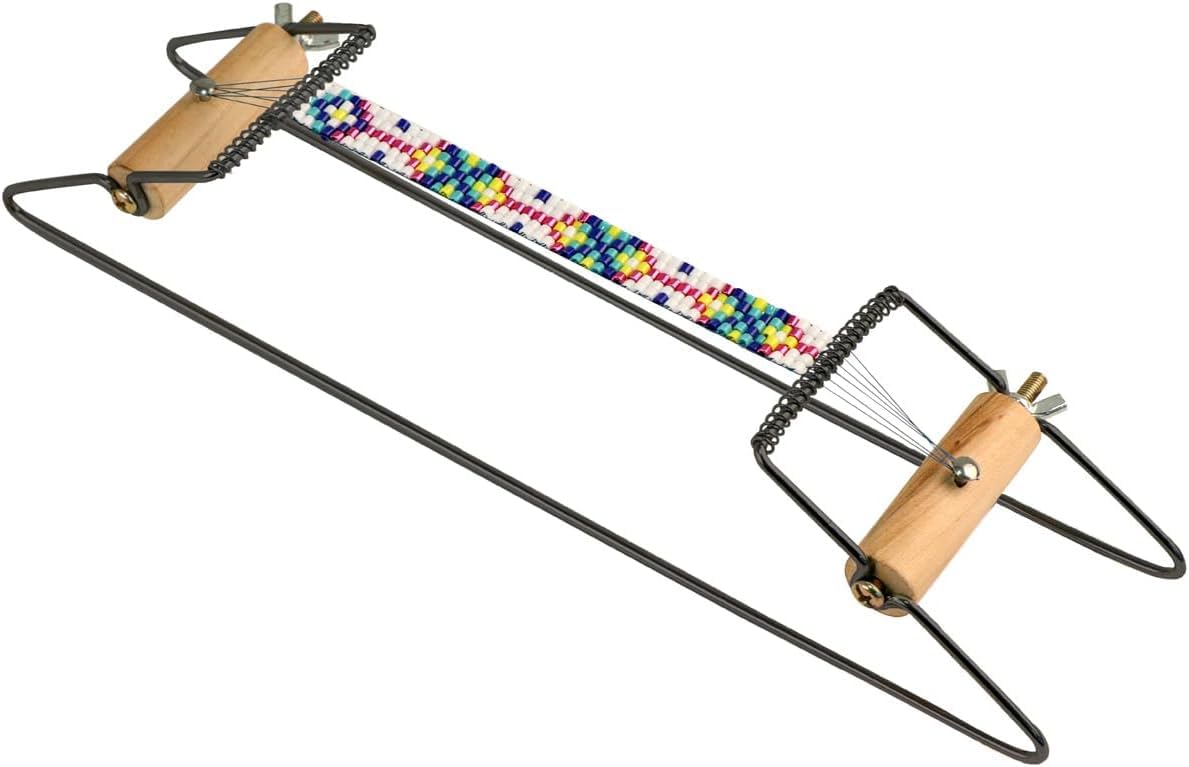 Hominas Telaio per Perline, Telaio per Tessitura Perline Telaio Per Gioielli a Mano in Acciaio Inox Telaio per Braccialetti per Principianti Realizza Collane, Bracciali, Gioielli