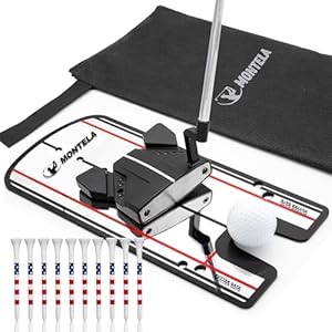 Montela Golf Putting Mirror, Putting Mirror Training Aid for Golf, Portable Training Aid, Golf Putting Alignment Mirror Practice Putting Trainer for Beginner Golfing Equipment and Accessories