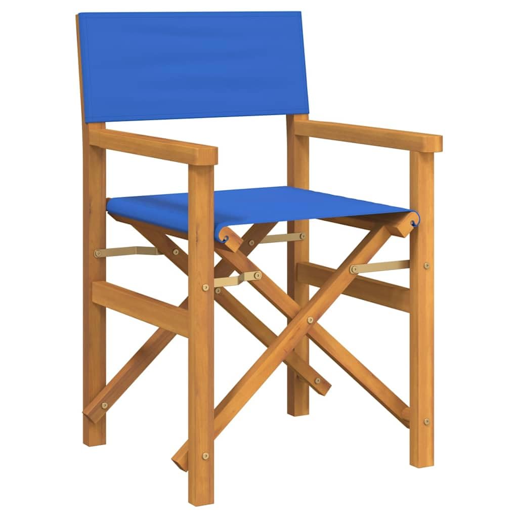 Solivagant Sedia da Regista Pieghevole Blu in Legno Massello di Teak,Blu,7.8kg