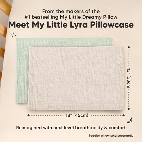 Image of KeaBabies Cotton Muslin Toddler Pillowcase 13x18 Only, 2-Pack (Sage)