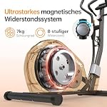 Crosstrainer für Zuhause, Extrem Leises Magnetisches Ellipsentrainer mit 7KG Schwungrad, 8 Widerstandsstufen, Pulssensor, Multifunktionaler LCD Monitor & Gerätehalter – Bild 2